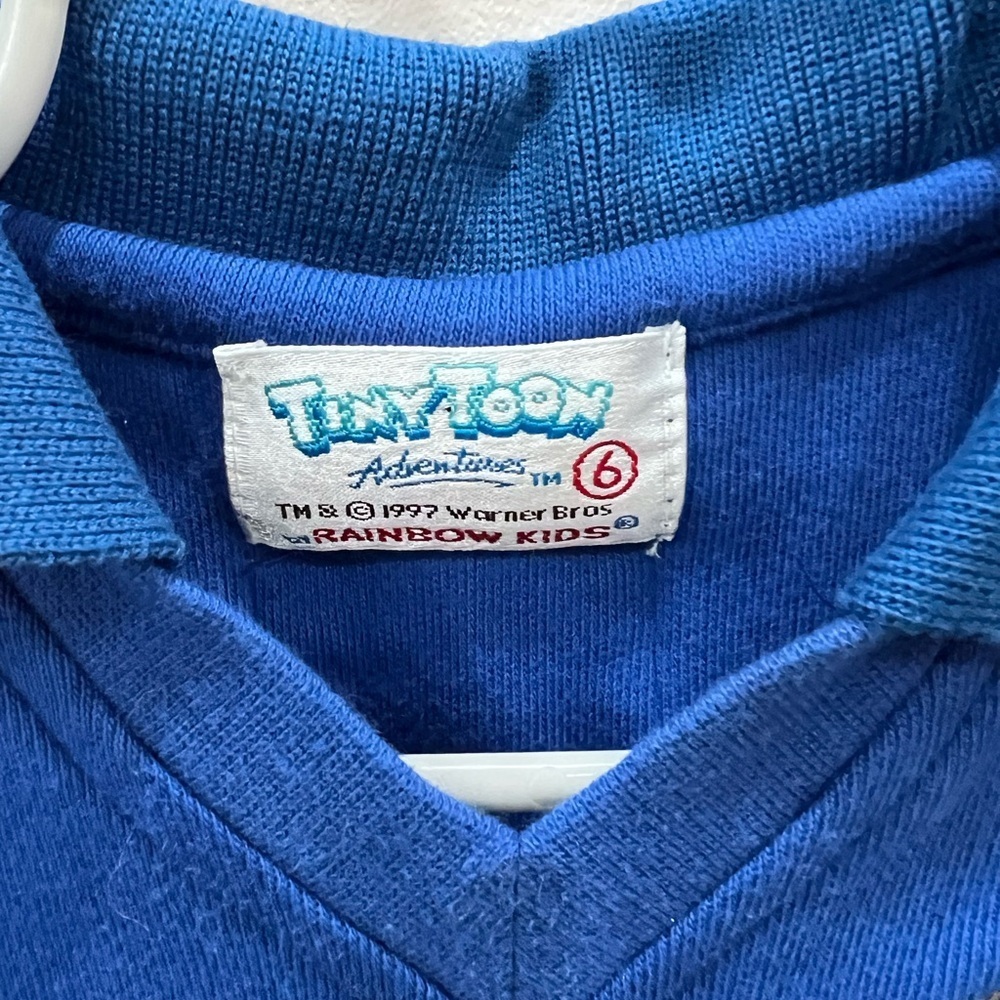 🏀 Vintage 90s Tiny Toons Buster Bunny Space Jam Style Dress Size 6 Blue Black - Picture 3 of 12